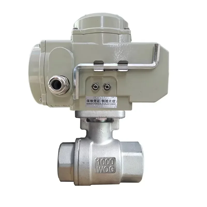 220V DN25 1 inch BSP NPT Thread stainless steel 304 Electric Actuator on/off type 2 piece Motor Operated Ball Valve