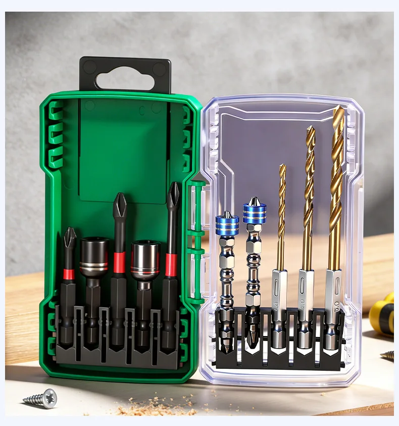 

10pcs/set Bit Set Impact Resistant Impact Bit Set Hex Shank S2 Steel Set Magnetic Power Tool Bit Home Repair JJ0856