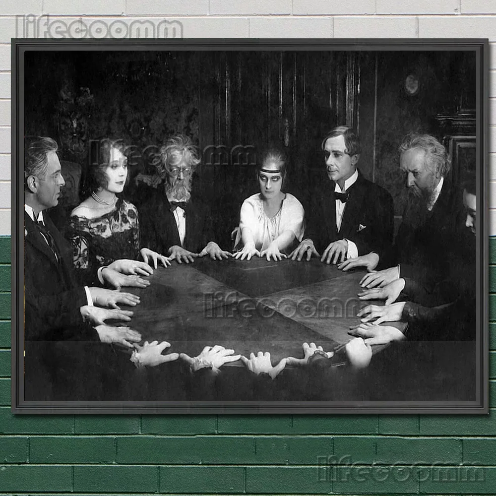 Gypsy Fortune Teller And Coven Witches Vintage Wall Art Canvas Painting Creepy Vintage Seance Photograph Art Poster Print Decor