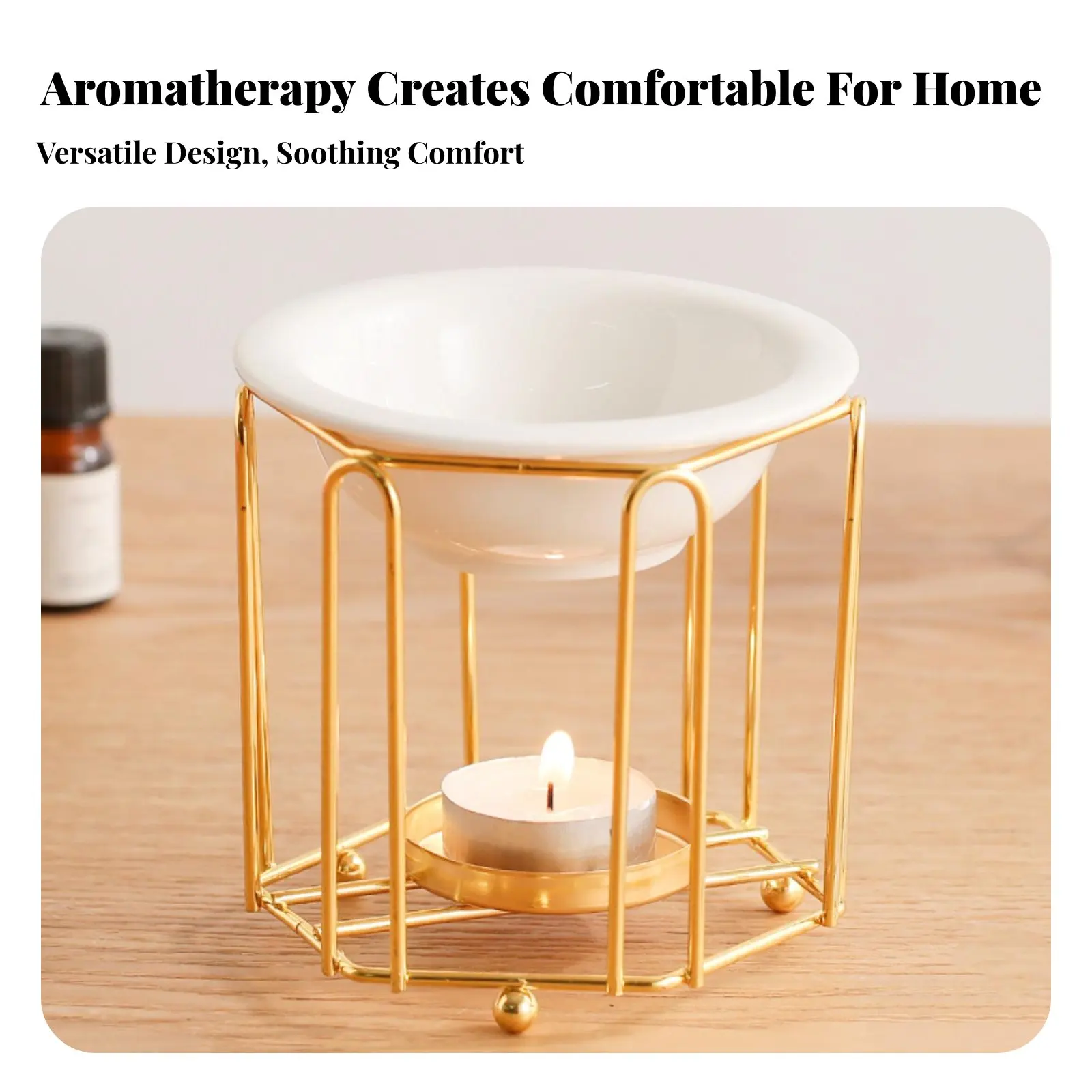 

Essential Oil Burner Decorative Design Tealight Oil Burner Geometric Aromatic Cube Melter Great Gift Suggestion Metal Frame