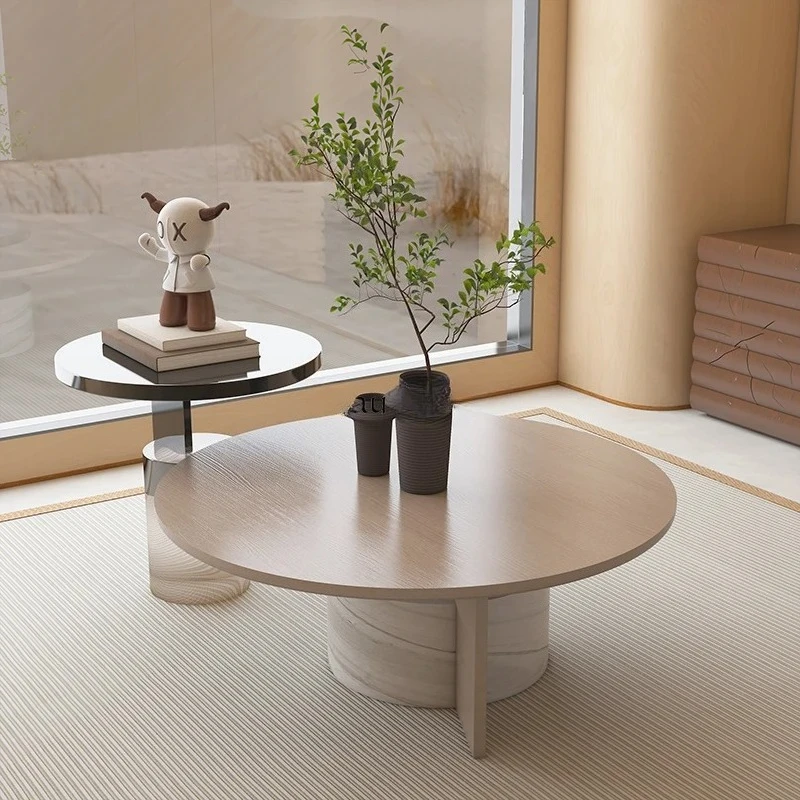 

Light luxury minimalist coffee table size round combination modern minimalist style creative side few household small apartment