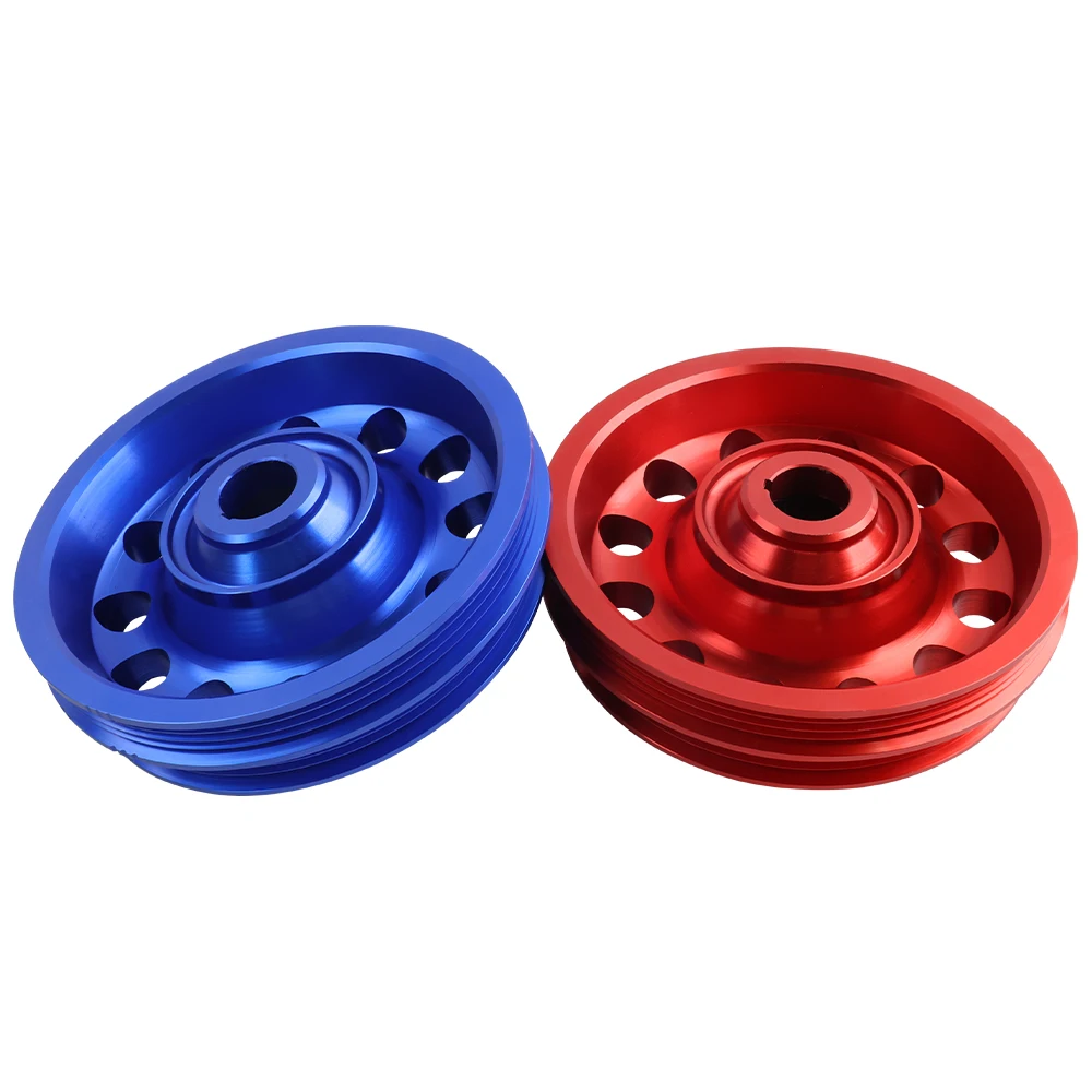 Crank Pulley Crankshaft Pulley Light Weight Aluminum For 1992-1995 Honda Civic SOHC D16 Red Blue
