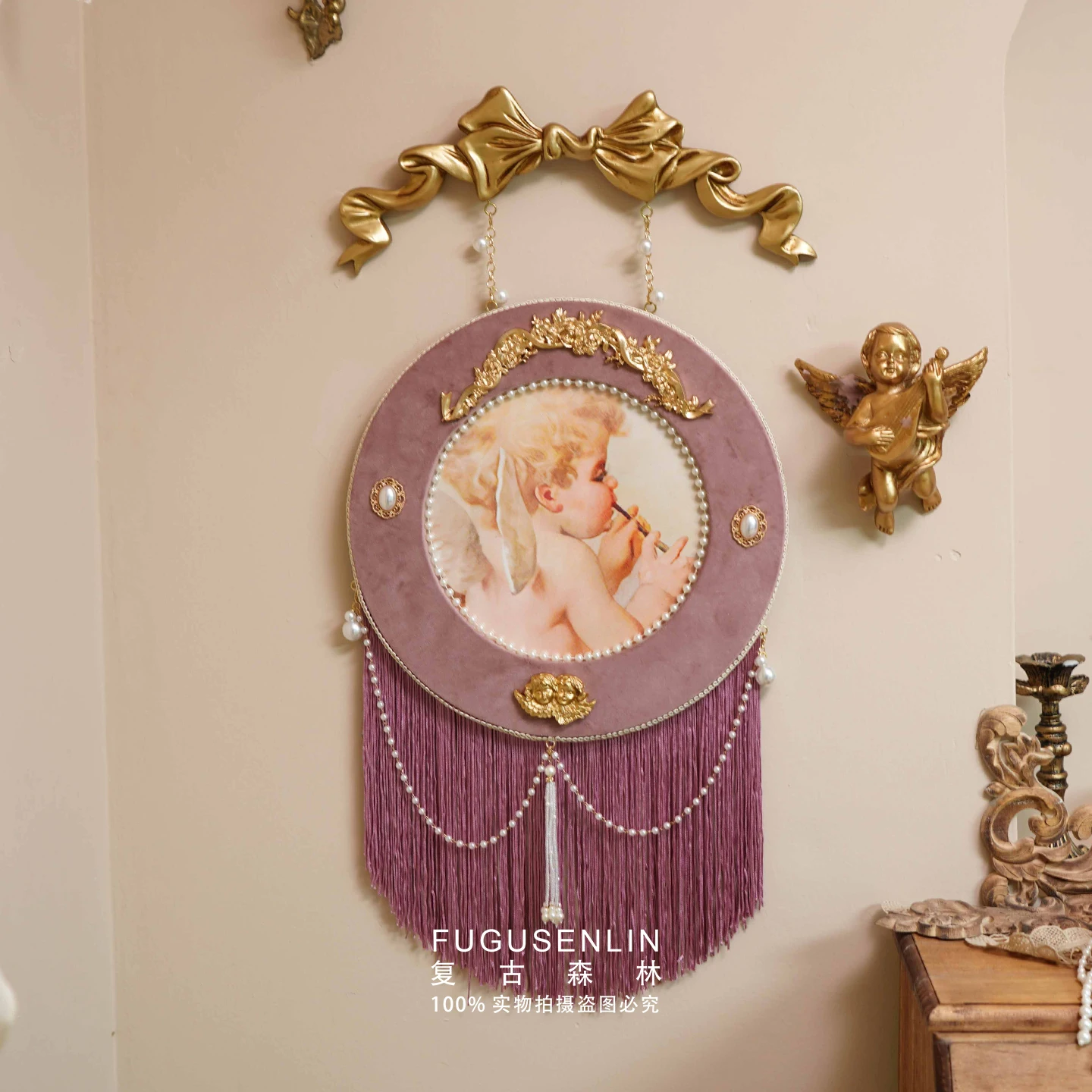 Vintage Forest Handmade Rococo Court Pink Velvet Embossed Photo Frame Wall Hanging Picture Frames Albums Home Decoration Craft