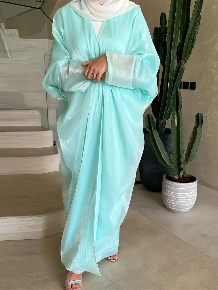 

Рамадан Ид атласное кимоно Абая Сабая Турция ислам мусульманское скромное платье дамен молитвенная одежда женские кафтаны халат Femme Musulmane