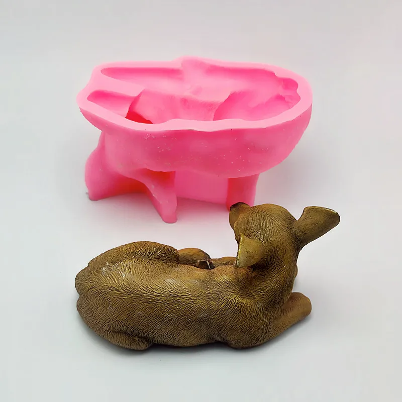 Silicone Mold Large Christmas Deer DIY Soap Candle Resin Mold Chocolate Fudge Cake Decorating Tool