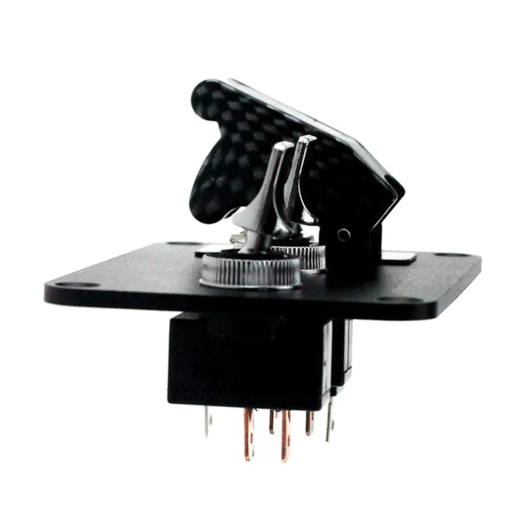 Car Marine Boat 12V 3 Gang Toggle Switches Control Panel Carbon Fiber Cover