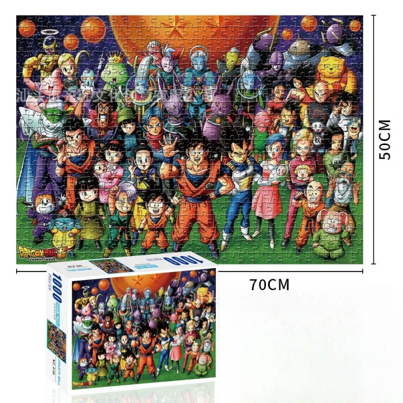 Dragon Ball rysunek puzzle papierowe Anime Cartoon dorosłe dzieci zmontowane Puzzle kolekcja zabawek Home Decor X-Mas prezent urodzinowy zabawki