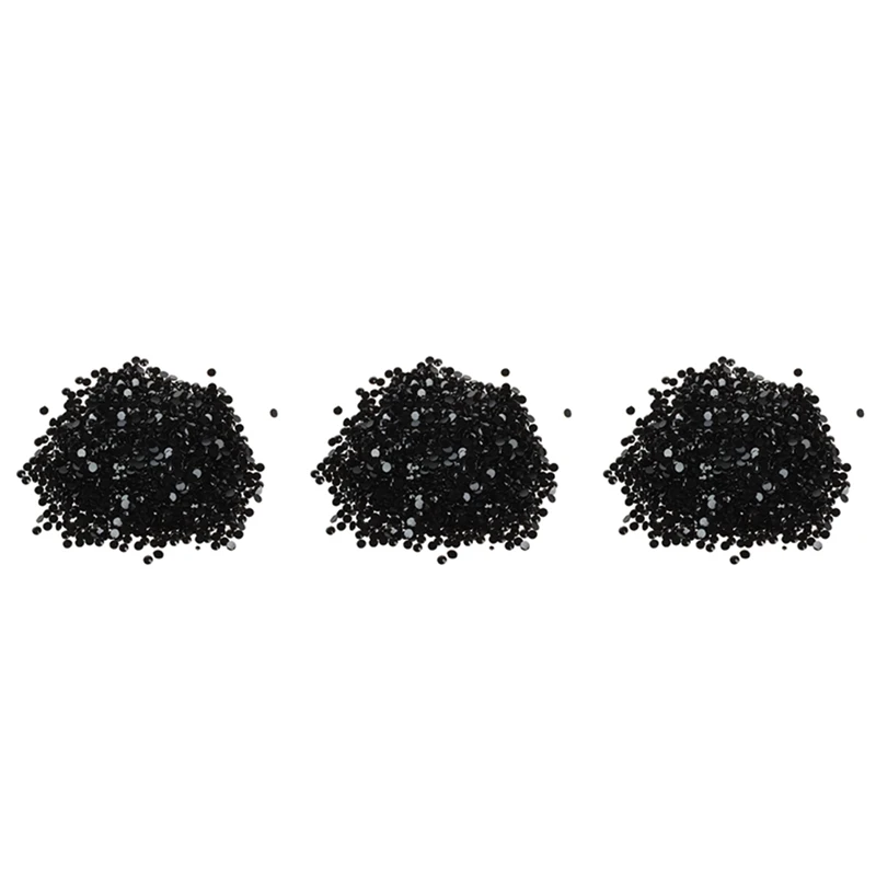 6000Pcs Crystal Flatback Acrylic Rhinestones Beads Nail Art (Black)