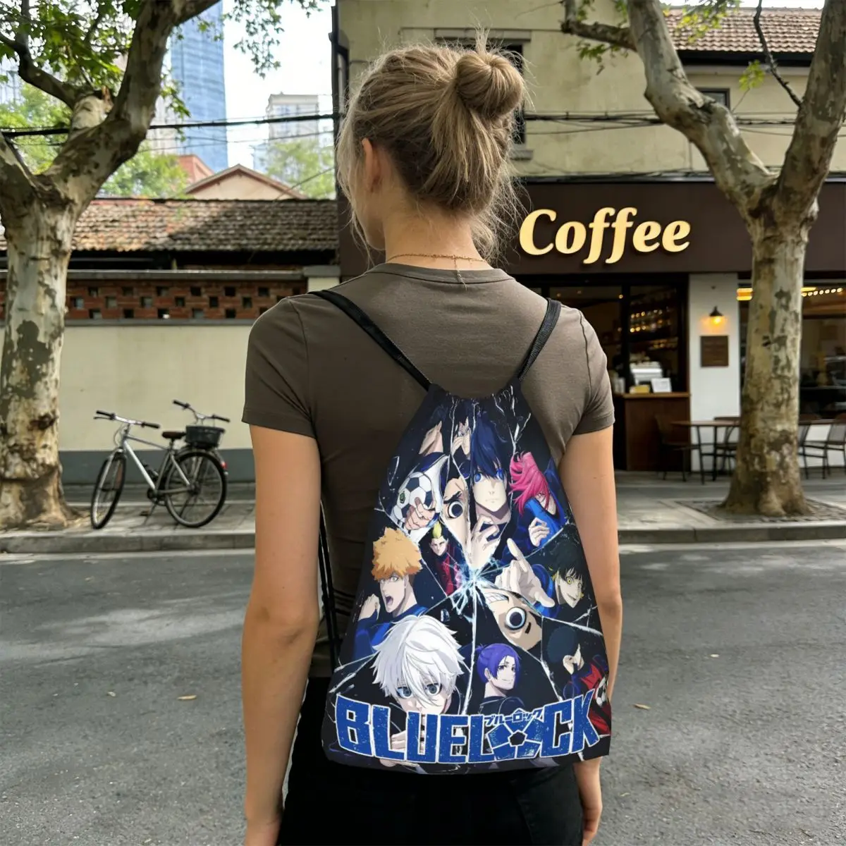 Anime Blue Locks Backpacks Fashion Drawstring Bags Sports Bag Book Bags for Man Woman School