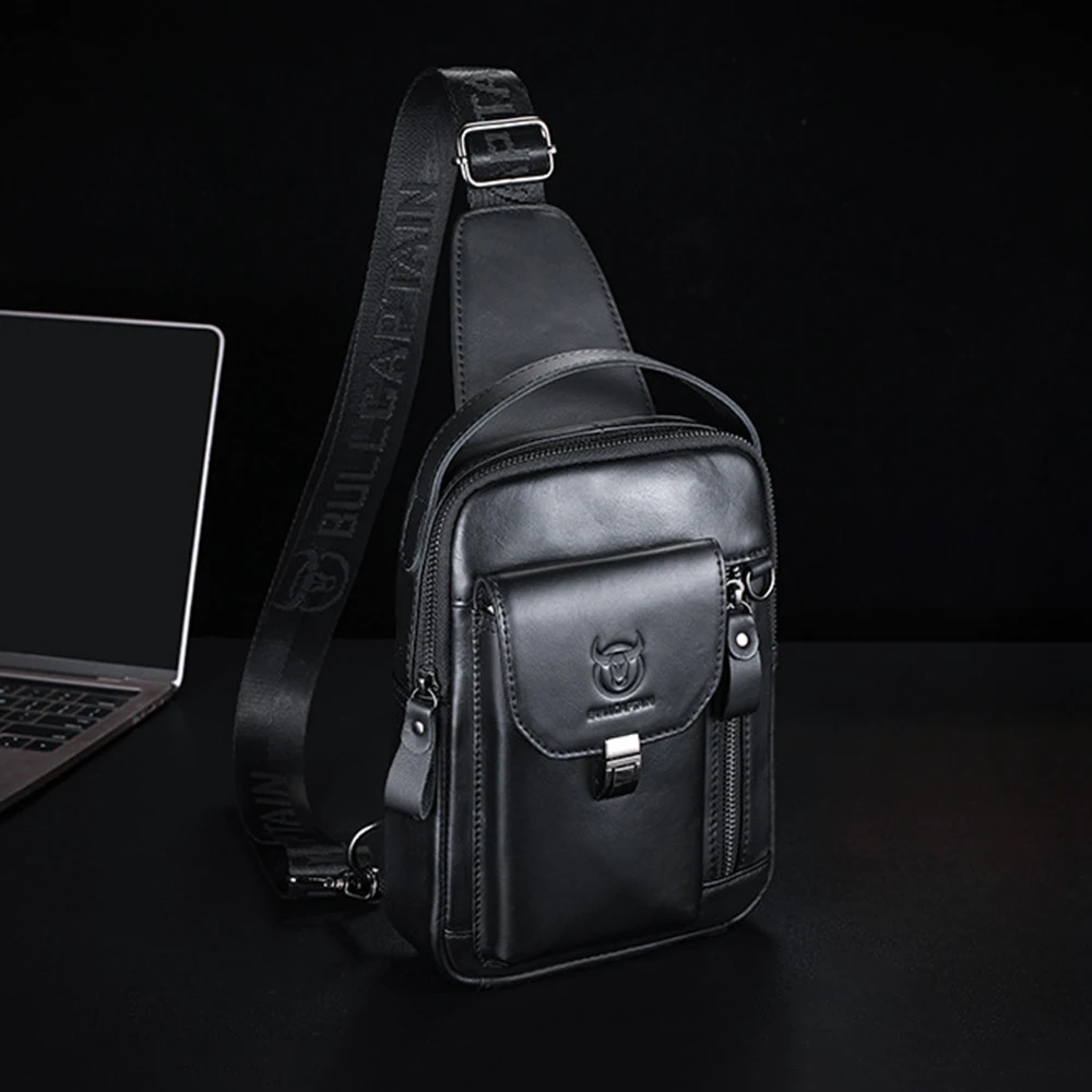 

Genuine Leather Sling Bag for Men and Women Crossbody Shoulder Chest Day Pack Outdoor Travel Camping Daypack Leather Backpack