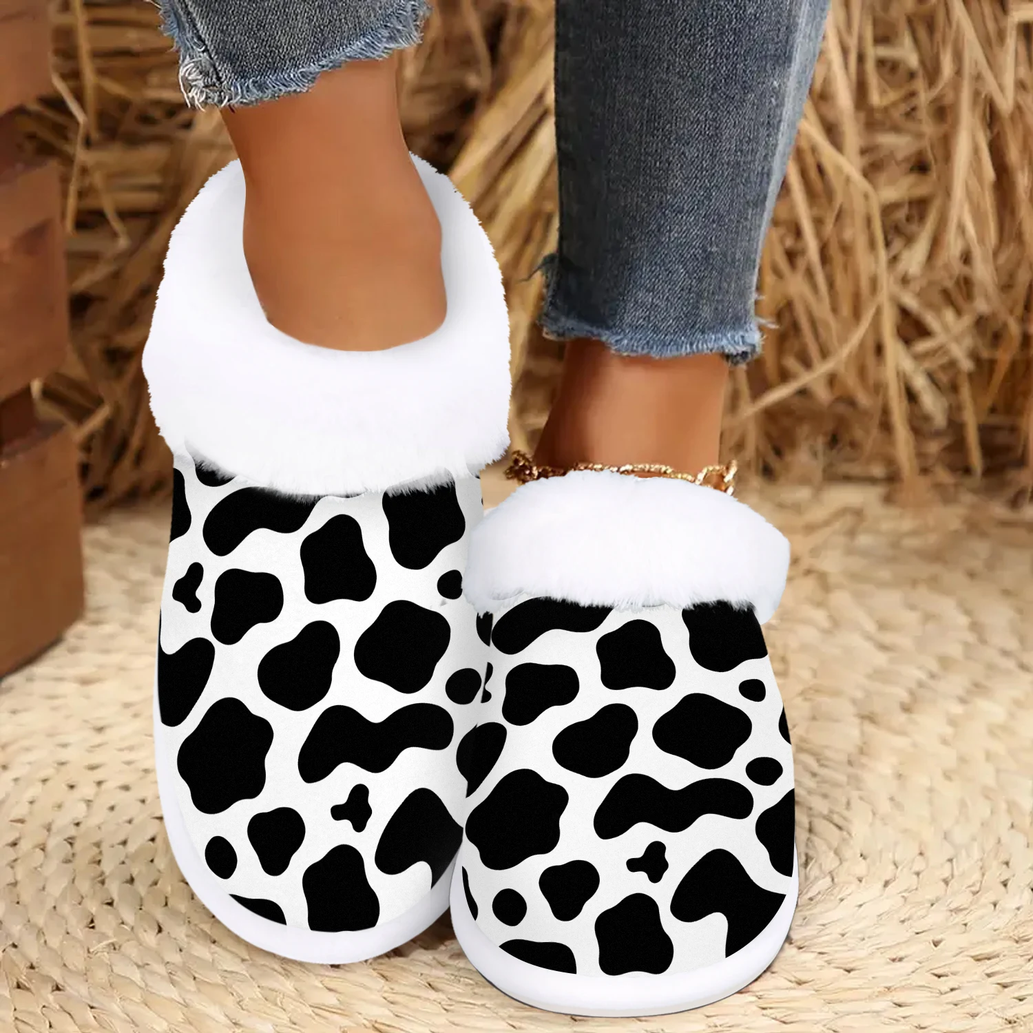 

Women'S Cozy Fuzzy Slipper-On Shoes with Non-Slip Rubber Sole – Warm, Cushioned Indoor/Outdoor House Shoes, Soft Flannel Upper