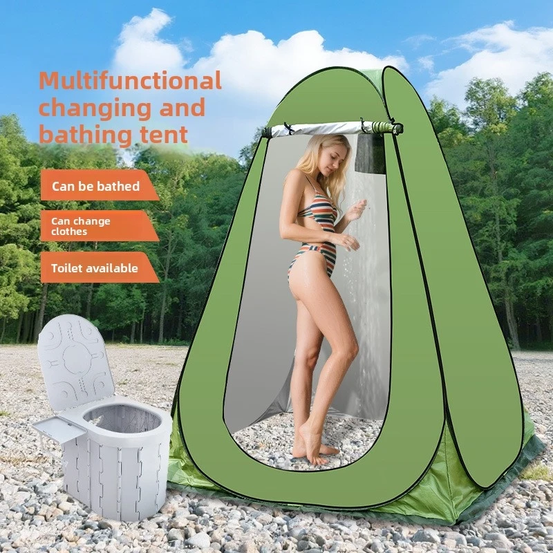 Outdoor quick-open shower and changing tent, sun-proof, leak-proof, portable, home-use, thickened, warm, single-layer shower cov