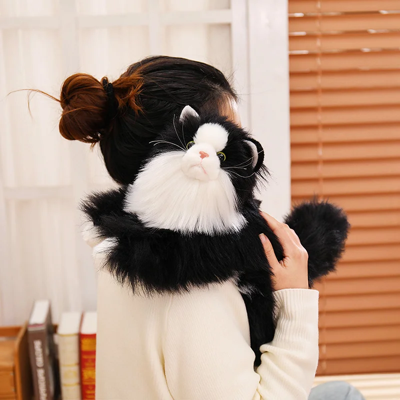 50CM Simulated Ragdoll Cat Plush Toys Soft Stuffed Doll Fluffy Lying Siamese Cat Calico Cat Doll Lovely Pet Accompany Gifts