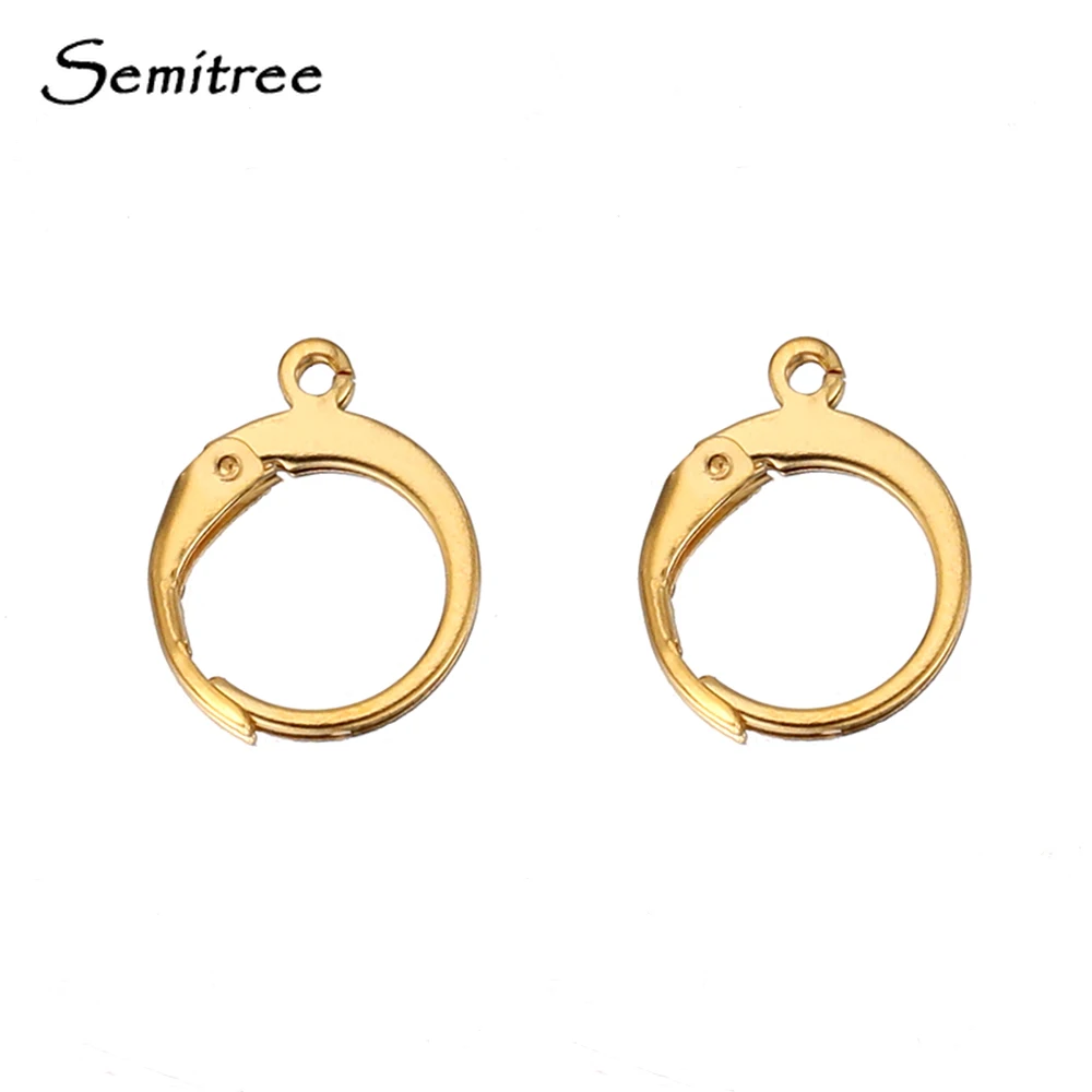 20pcs Gold Color Stainless Steel Round Leverback Earwire Hoop Earrings Findings DIY Women Earrings Connector Jewelry Making