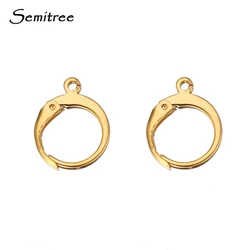 20pcs Gold Color Stainless Steel Round Leverback Earwire Hoop Earrings Findings DIY Women Earrings Connector Jewelry Making