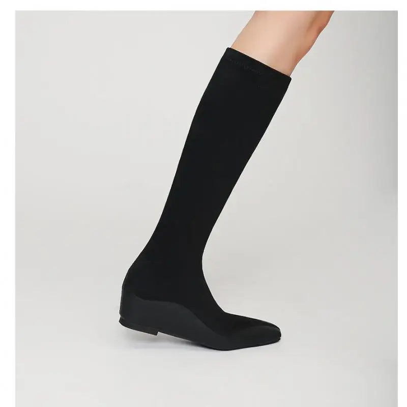 

Designer Original Stretch Boots For Women Leisure Sports Skinny Leg Elastic Boots Knee-high Long Boots Shoes Woman Zapatos Mujer