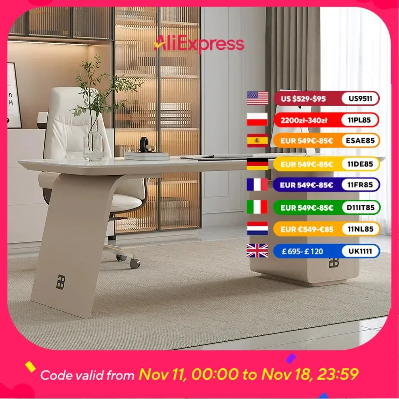 

Long Luxury Modern Office Desk Executive Desktop Organizer Standing Office Desk Workbench Design Mesa Escritorio Furniture