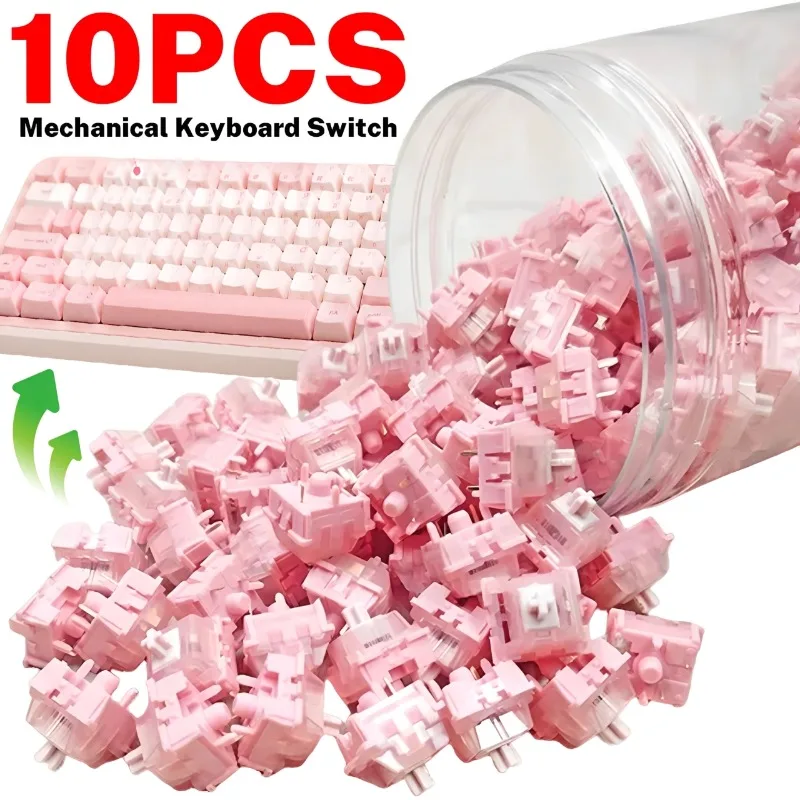 1/5/10Pcs Sakura V2 Switch 5-Pins 35g Linear Hot Swap RGB Mechanical Keyboard Switches Customization Accessories Lubrication