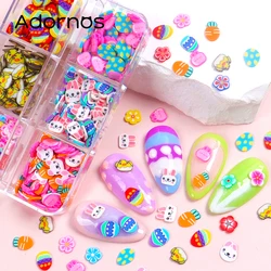 Easter Nail Art Charms Polymer Clay Slices Sprinkles Kawaii Bunny Chick Easter Eggs Soft Pottery Flakes Manicure DIY Decorations