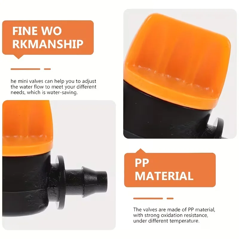 20PCS Pvc Pipe Through Valve Irrigation Double Barb Mini Valve Drip Irrigation Capillary Mini Switch Valve
