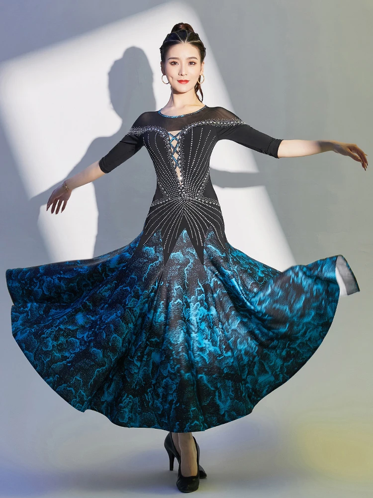 

X2209 Lady Modern Dancing Dress Women's Dance Costumes Latin Dance Waltz Social Dance Square Dress