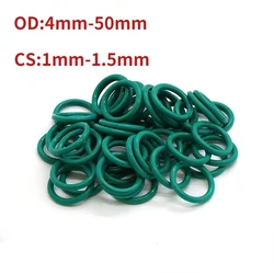 10pcs CS 1mm 1.5mm O-Ring Washer Oil Proof O Ring Seal OD 4mm-50mm FKM Green Buffer Sealing Ring Gasket