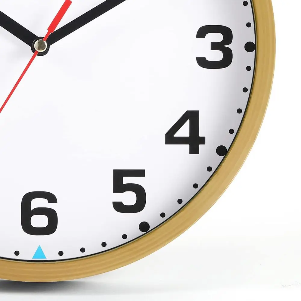 9 Inch Silent Battery-Powered Quartz Wall Clock, Decorative Brown for Kitchen or Office