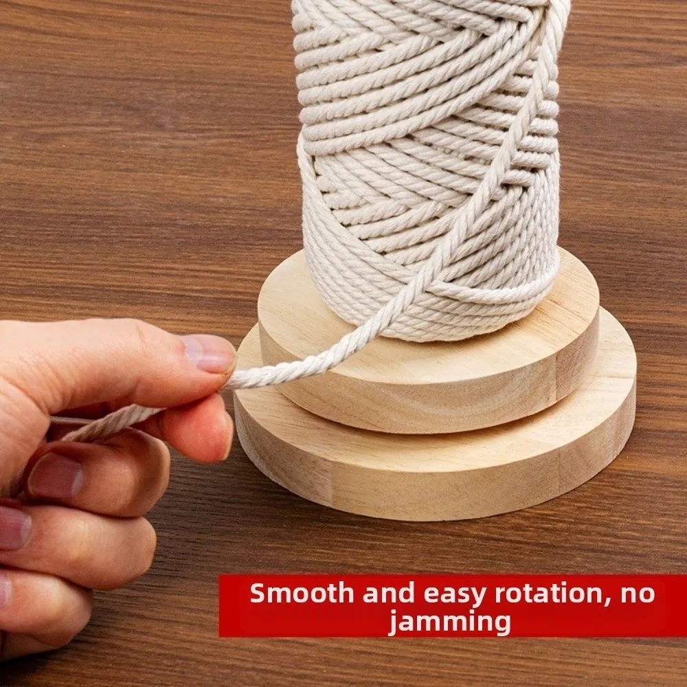 Wooden Yarn Rotating Tool Portable Detachable Structure Yarn Ball Holder Durable 1/2/3 Steel Shaft Thread Holder