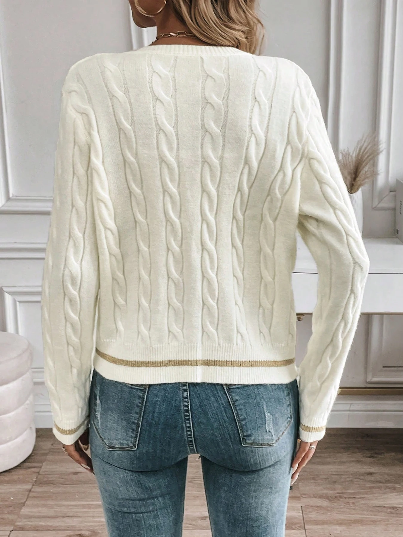 女性のミニマリストラウンドネック長袖ニットカーディガンセーター新スタイル快適な柔らかい素材ファッショナブルなアウターウェア