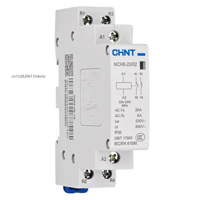 New Original CHINT NCH8-63/20 Modular AC household Mini Contactor 220V 230V 20A 25A 40A 63A 1NO 1NC 2NO 2NC 4NO NCH8-20 25 40