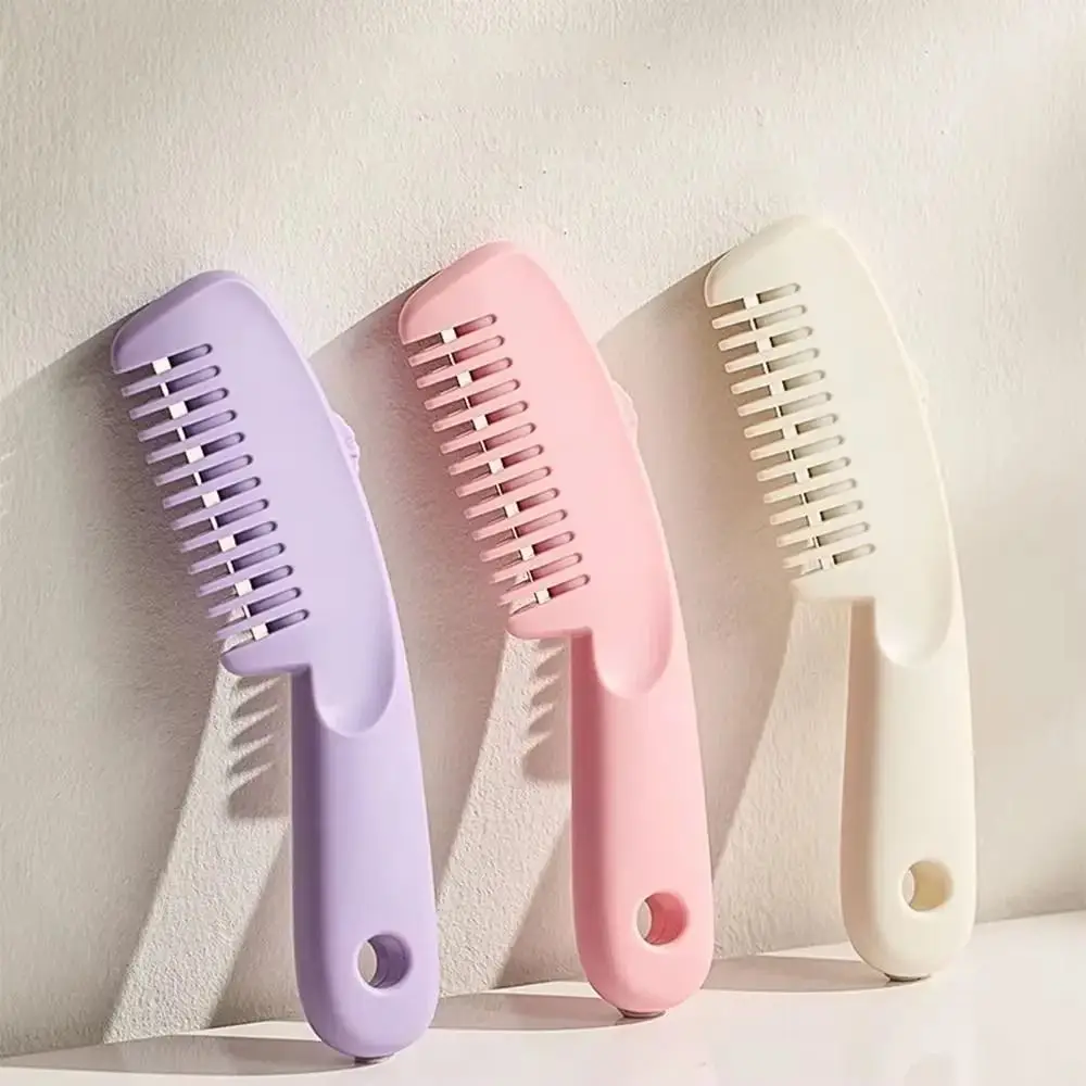 3 Modes 2 in 1 Hairdressing Comb Portable Adjustable Sliding Bangs Trimmer with Hanging Hole Manual Thinning Hair Clippers