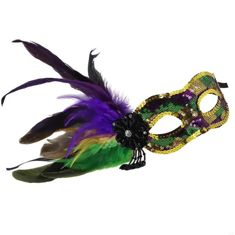 2025 新コスチュームマスクフェザーマスカレードマスクハロウィンマルディグラコスプレパーティーマスク