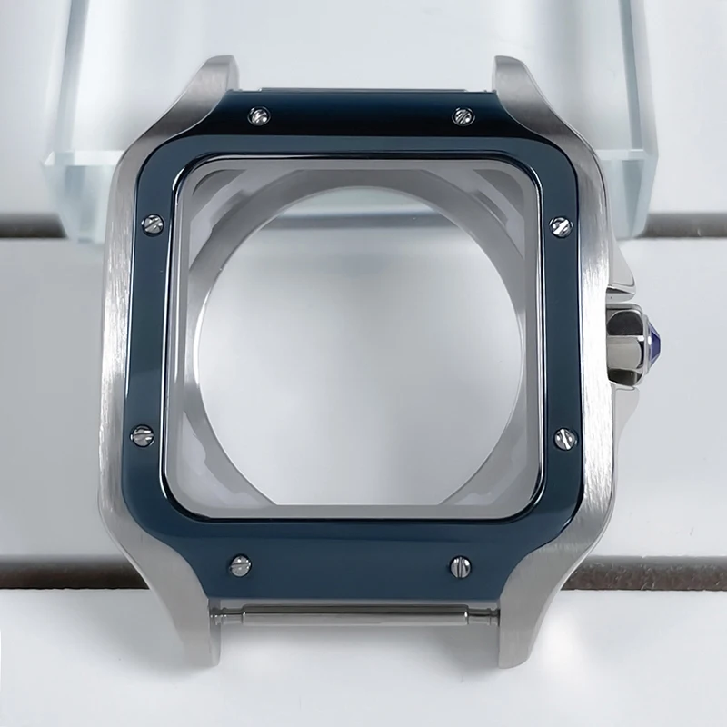 38mm NH35 Vierkante Kast Zwart Goud Roestvrij Staal Modificatie Onderdelen Voor SKX Mod Accessoires Fit Santo Case NH35 NH36 Beweging