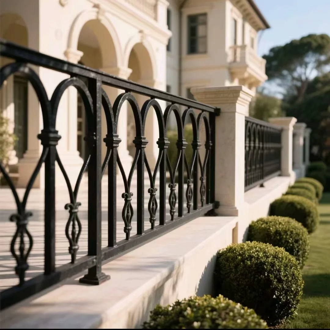 cj-Crewell Modern Stainless Steel Iron Deck Staircase Terrace Balcony Railing Handrails UV Protected Rust Resistant Custom@