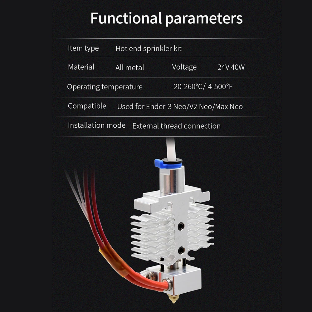 Ender 3 neo hotend kit hotend montierter extruder für ender 3 v2 neo ender 3 max neo ender 3 neo 0,4mm düse 3d drucker teil