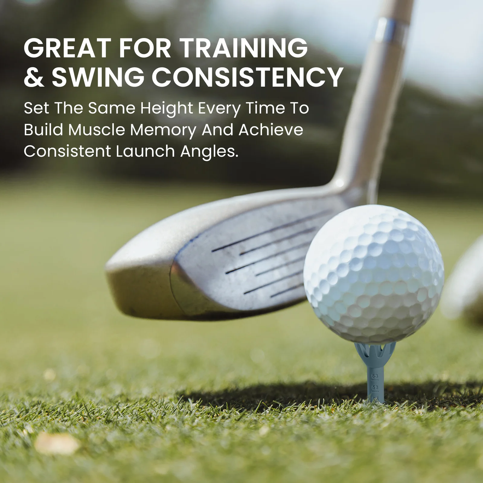 Adjustable Golf Rubber Tees 2 Pack Durable 8-Claw Base 2.1"-2.9"  Height for Driving Range Training