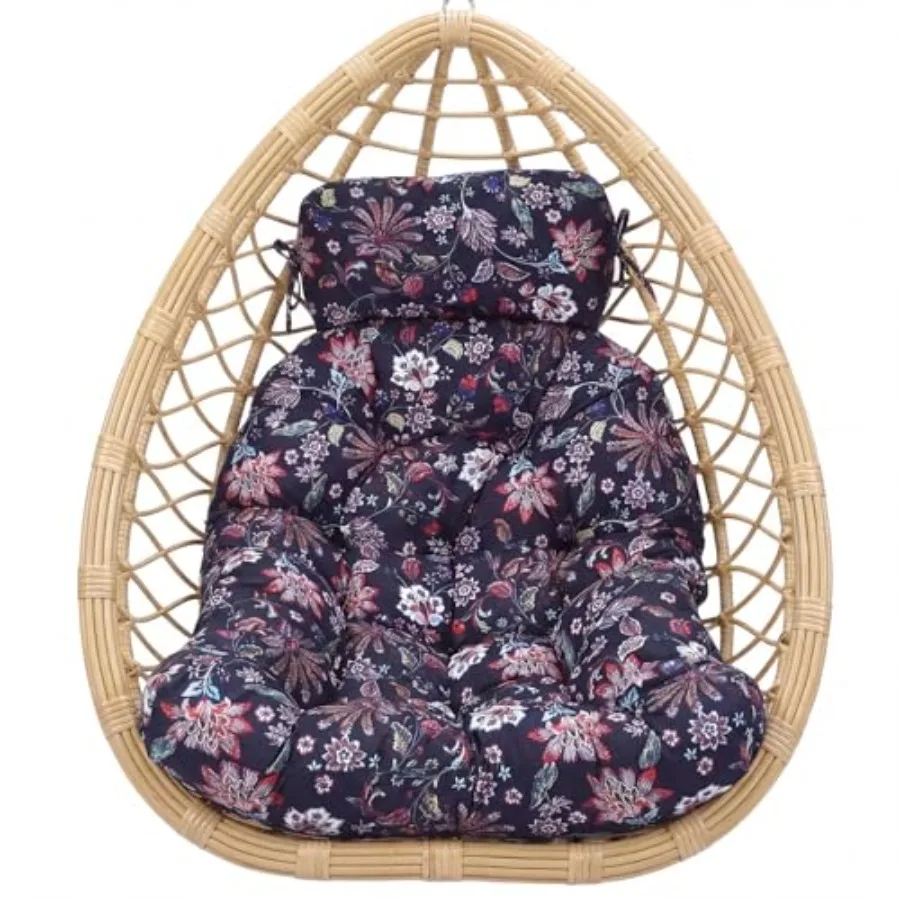 

Egg Chair Cushion Indoor Outdoor Hanging Chair Cushion Replacement Egg Basket Swing Cushions with Headrest Pillow and Ties for