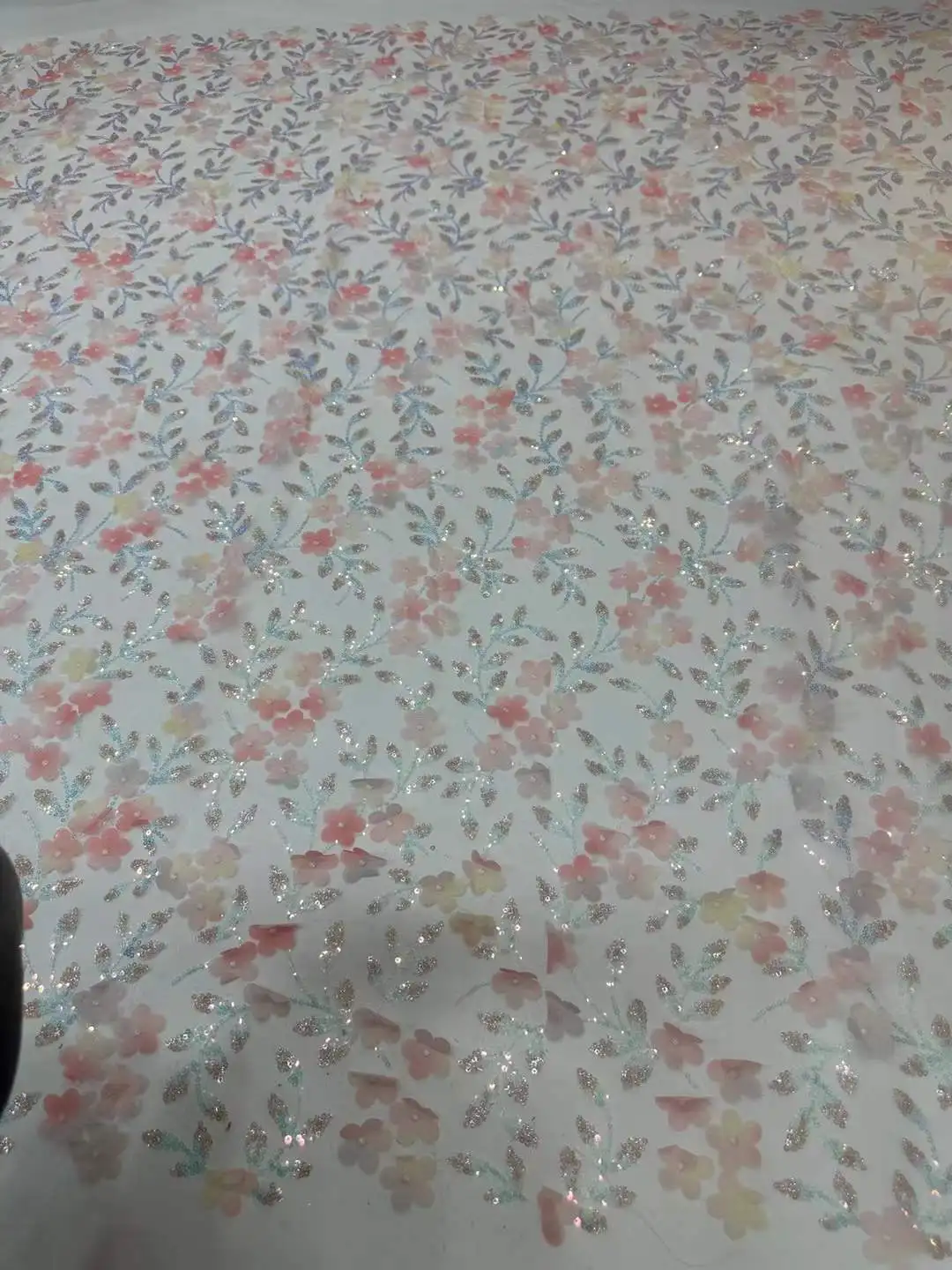 Luxury Royal Blue African 3D Lace Fabric High-Quality French Mesh Net Embroidered Tulle for Sewing Wedding Dresses