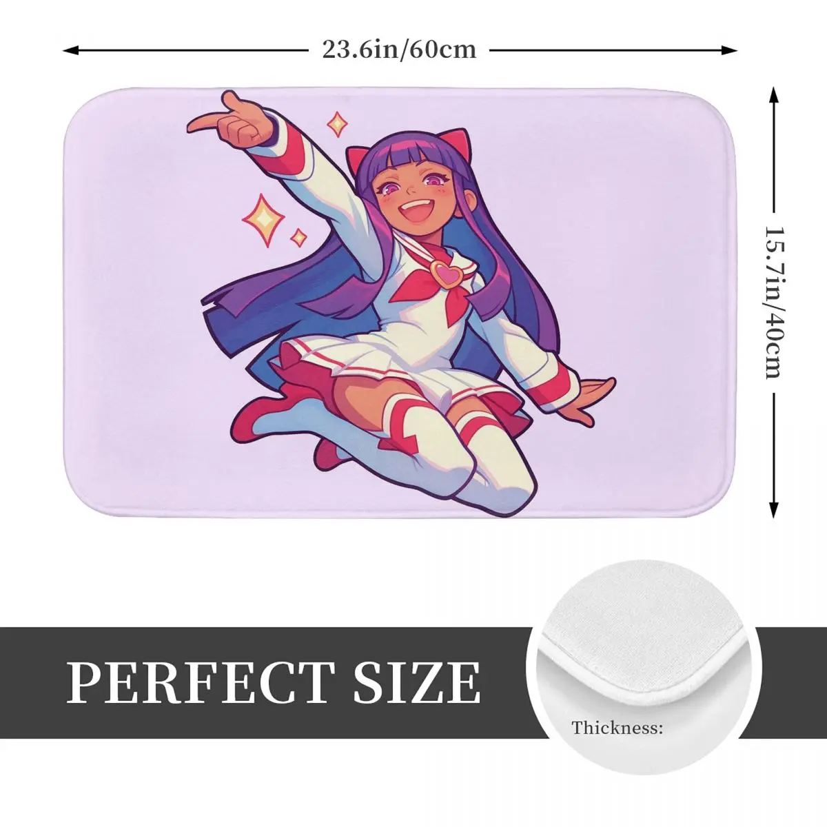 Dynamic Sailor Girl Anime With Purple Hair Non-slip Doormat Floor Mat Carpet Rug for Kitchen Bathroom Living room Footpad Mats