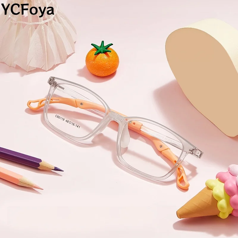 Kids TR90 Glasses Frame Soft Silicone Ear Hook Anti Slip Children Eyeglasses Frame Myopia Optical Eyewear For Boy Girl C60119