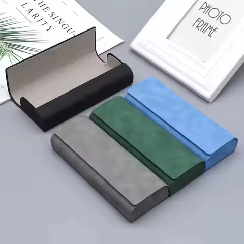 1/2pcs Simple Leather Eyewear Case Optical Retro Myopia Glasses Sunglasses Storage Box Fashion for Men and Women