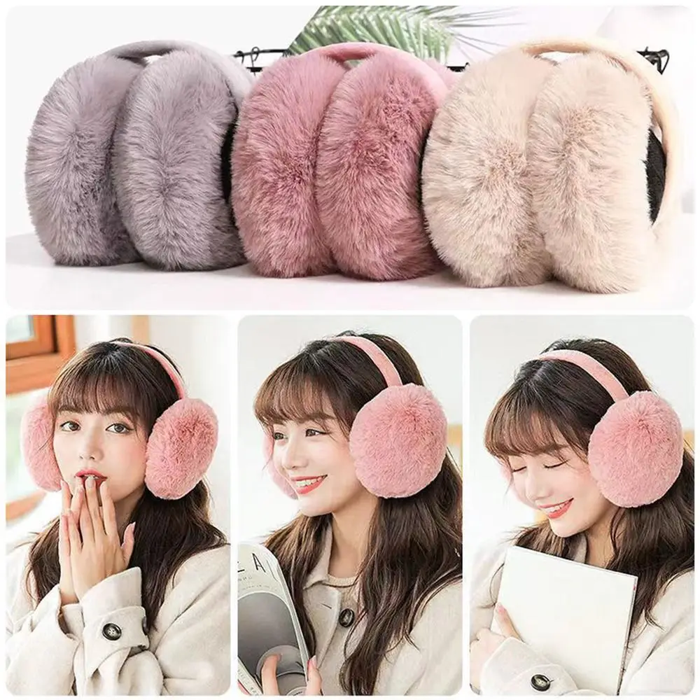 Fashion Winter Foldable Warm Ear Muffs Fluffy Cosy Thicken Warm Plush Earmuffs Soft Casual Ear Protection Ear Muffs