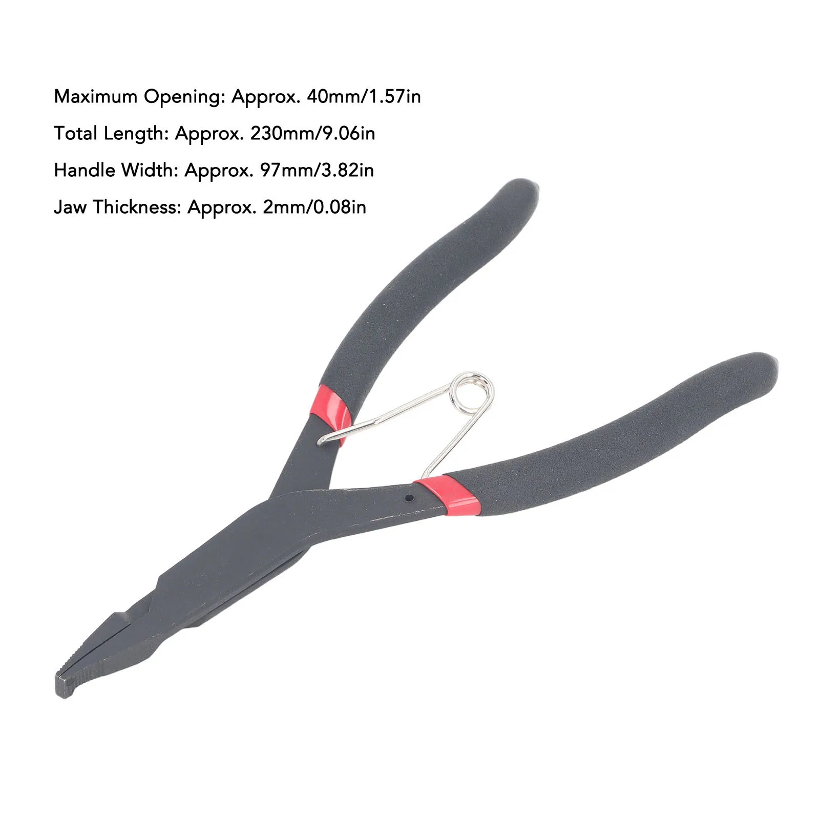 Flat Snap Ring Pliers 40mm Opening 2mm Thickness High Carbon Steel Ergonomic Design Retaining Ring Pliers