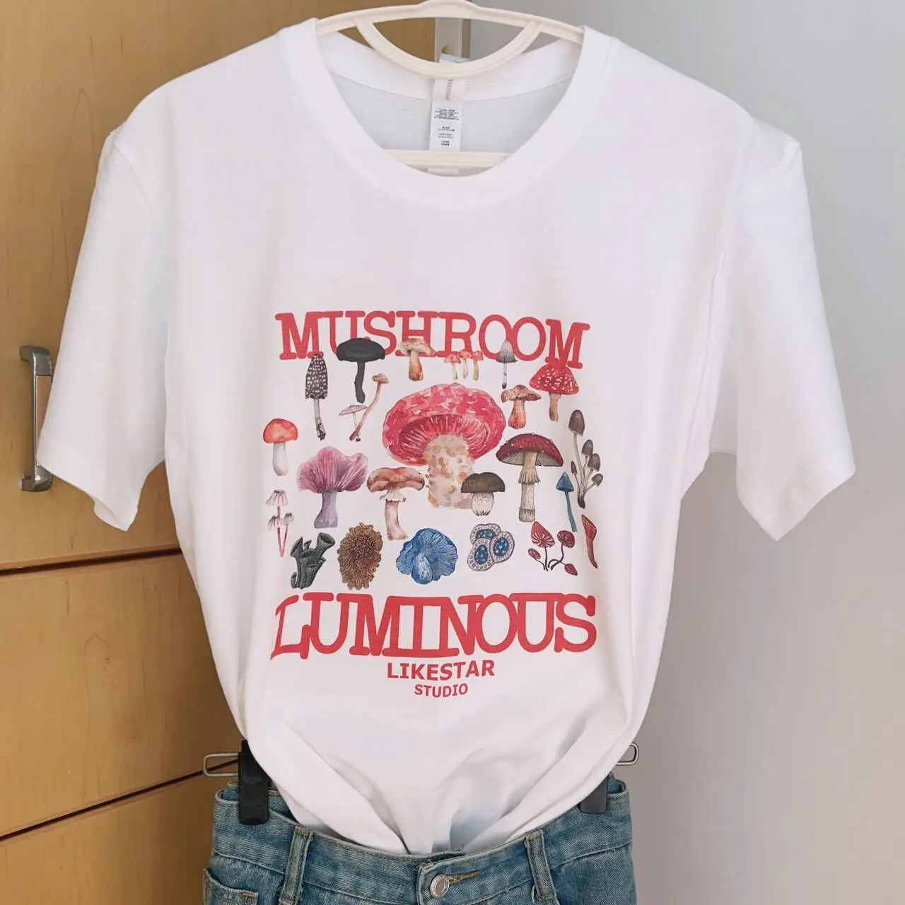 Mushroom Luminous Fashion summer T-shirt Homme digital Print Art Botany Bloom Fruit Flower Hot Fun T-shirt