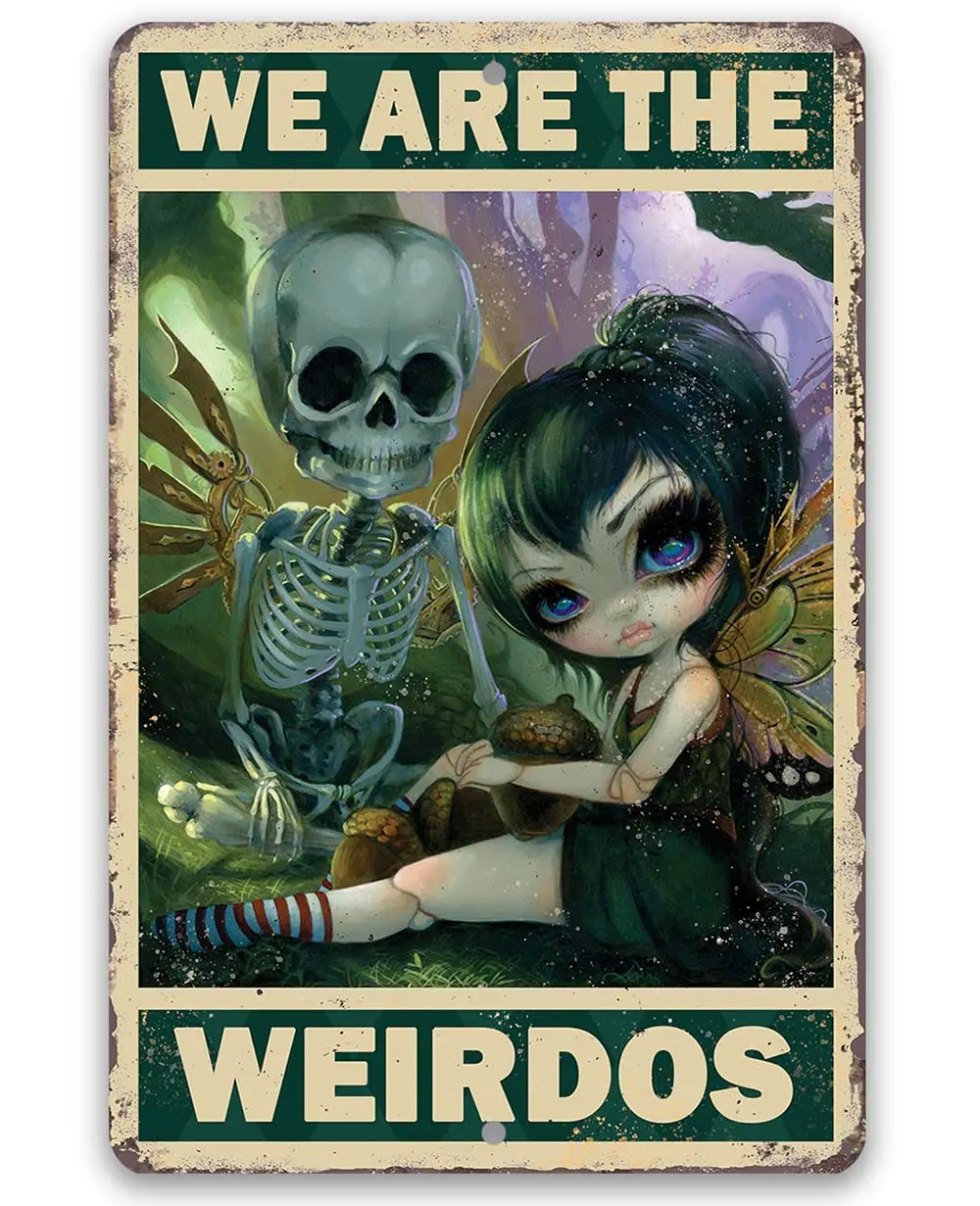 Y1, Strangeling We Are The Weirdos - Arte gótico de hadas con calaveras y esqueletos, impresiones de arte vintage gótico, brujería