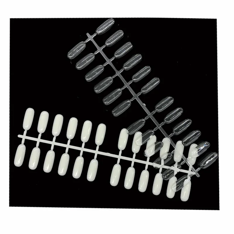 5 hojas/lote, 120 Uds., puntas de uñas naturales transparentes con parte posterior plana para hacer esmalte de uñas en Gel UV, libro de tarjetas de Color, palos de muestra para exhibición de manicura