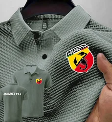 New Men's Polo Short sleeved Abarth Scorpion Logo Tee Ice Silk Breathable Fashion T-Shirt Male Clothes Lapel Tops