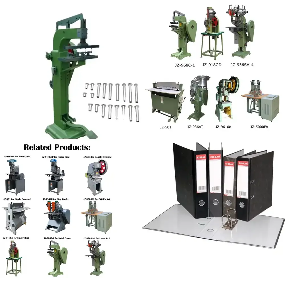 Power Source Office Stationery Box Six Sets PP/ PVC Lever Arch File Riveting Machine with Core Components Motor