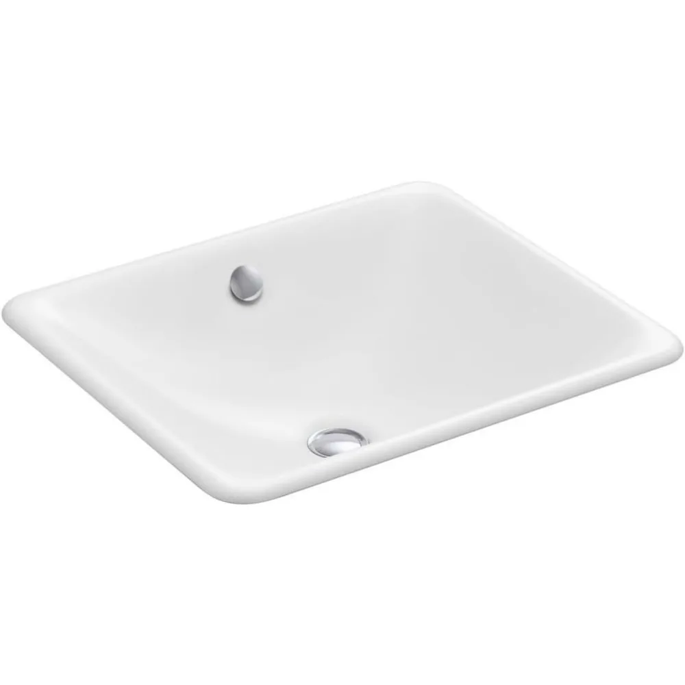 

Iron Plains Dual-Mount Bathroom Sink, White Size20.56