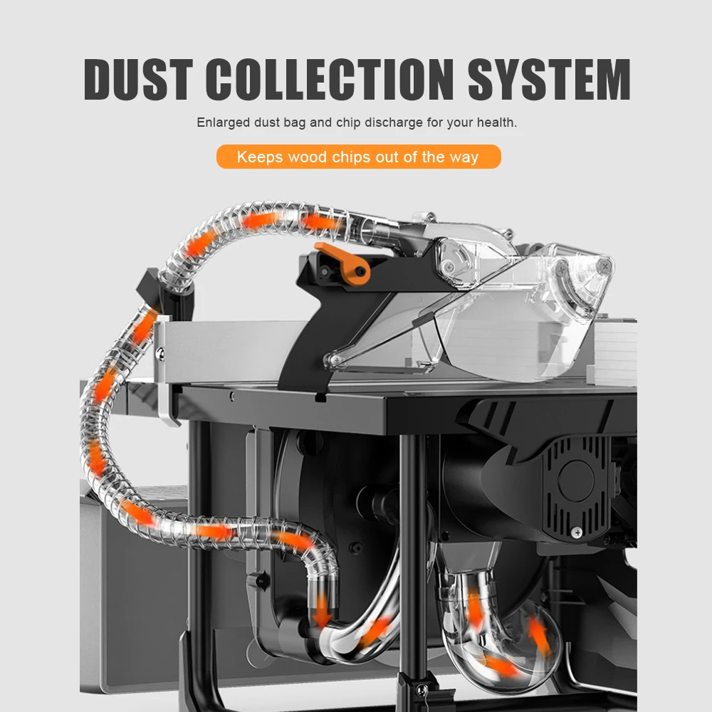 TUNGFULL Dust-Free Electric Table Saw Multi-Function Woodworking Cutting Machine with Precision Lifting Miter Feature Durable